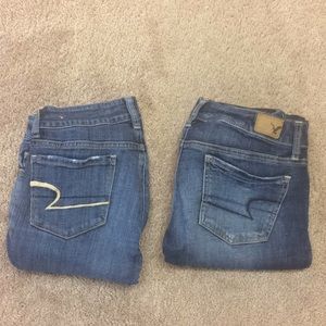 Lot of TWO American Eagle Skinny Jeans Size 0 Long